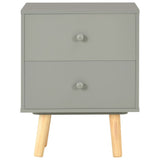 Bedside Cabinets 2 pcs Grey 40x30x50 cm Solid Pinewood 285227