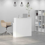 ZNTS Reception Desk White 100x50x103.5 cm Engineered Wood 859024