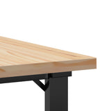 ZNTS Coffee Table O-Frame 60x60x40.5 cm Solid Wood Pine and Steel 3282726