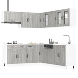 11 Piece Kitchen Cabinet Set Kalmar Grey Sonoma Engineered Wood 3314917