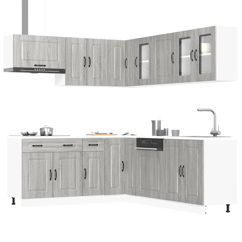 ZNTS 11 Piece Kitchen Cabinet Set Kalmar Grey Sonoma Engineered Wood 3314917