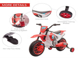 12V Kids Electric Motorcycle Ride-On, with Training Wheels, for Ages 3-6 Years - Red T3398P348284