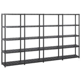 Storage Shelf 5-Tier Black 284x38x170 cm Plastic 3059860