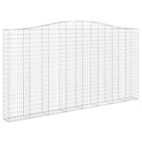 Arched Gabion Baskets 2 pcs 400x30x200/220 cm Galvanised Iron 3145891