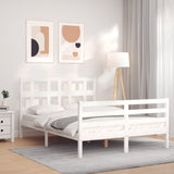 Bed Frame without Mattress White 140x190 cm Solid Wood 3194812
