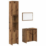 ZNTS 3 Piece Bathroom Furniture Set Old Wood Engineered Wood 3328565