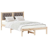 Bed Frame with Headboard Taupe 120 x 200 cm Solid Pine Wood 878192