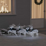 LED Reindeers 4 pcs White Fabric 3385895