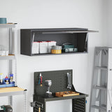 Wall Cabinet for Garage with Gas-lift Door Black 883272