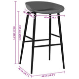 Bar Chairs 2 pcs Grey 248157
