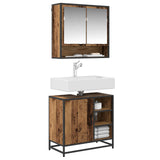 Bathroom Furniture Set with Door 2 pcs Old Wood Engineered Wood 3402554