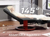 Reclining Swivel Chair, with Footrest - Black T3398P551725