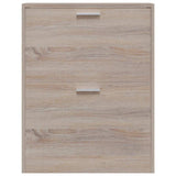 241243 Oak Look Wooden Shoe Cabinet with 2 Compartments