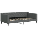 Daybed with Trundle and Mattresses Dark Grey 90x190 cm Fabric 3197498