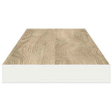 Floating Wall Shelf Oak and White 120x23.5x3.8 cm MDF 326585