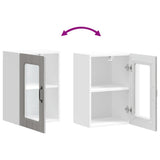 Kitchen Wall Cabinet with Glass Door Kalmar Grey Sonoma Engineered Wood 853533