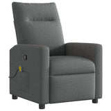 Massage Recliner Chair Dark Grey Fabric 42020650