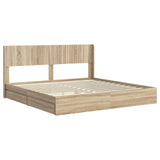 Bed Frame with Storage and Headboard Sonoma Oak 180 x 200 cm 3414361
