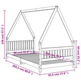 Kids Bed Frame White 90x200 cm Solid Wood Pine 834499