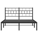 Metal Bed Frame without Mattress with Headboard Black 135x190cm 355658