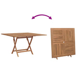 Garden Dining Set Folding Brown Soild Teak Wood 3385968