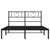 Metal Bed Frame without Mattress with Headboard Black 120x200cm 355461