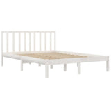 Bed Frame without Mattress White Solid Wood Pine 200x200 cm 3105092