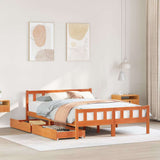 Bed Frame without Mattress Wax Brown 160x200 cm Solid Wood Pine 3301592
