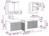 Bathroom Cabinet Set 5 pcs White Engineered Wood 3406439