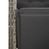 7 Piece Garden Dining Set with Cushions Grey Poly Rattan 3212466