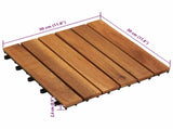 Decking Tile 10 pcs Brown 30 x 30 cm Acacia Hardwood 42046707