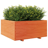 ZNTS Garden Planter Wax Brown 100x100x49.5 cm Solid Wood Pine 3282541