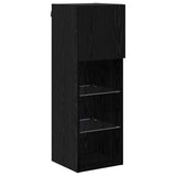TV Wall Unit Wall-mounted 6 pcs Black Oak Engineered Wood 3402934