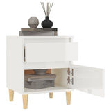 ZNTS Bedside Cabinet High Gloss White 40x35x50 cm 821830