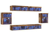TV Cabinet Set Wall-mounted 8 pcs Old wood Engineered wood 3334386