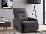 Fabric With 6-Point Massage Heating Function Electric Recliner Black 47732018