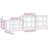 Outdoor Kitchen Cabinet MEPPEL 3 pcs White Solid Pine Wood 3443798