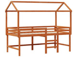 Loft Bed Frame Wax Brown 90 x 190 cm Solid Pine Wood 3422774