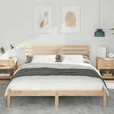 Bed Frame with Headboard Brown 160 x 220 cm Solid Pine Wood 872335