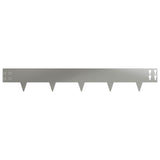 Lawn Edging 10 pcs 100 x 15 cm Steel Silver 8008566