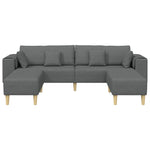 Fabric Sofa with Cushion 3 pcs Dark Grey 208 cm Fabric 3335163