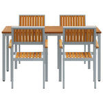 Garden Dining Set 5 pcs Grey and brown 150 x 90 x 75 cm 3284423