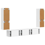 TV Cabinet Set 4 pcs High Gloss White Engineered Wood 3409046