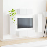 TV Cabinet Set 3 pcs High Gloss White Engineered Wood 3408983