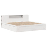 Bed Frame without Mattress White 200x200 cm Solid Wood Pine 3323405