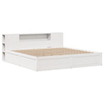Bed Frame without Mattress White 200x200 cm Solid Wood Pine 3323405