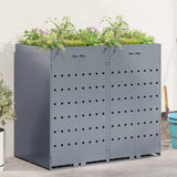 Wheelie Bin Storage for 2 Bins Light Grey 136 x 77.5 x 121.5 cm 3394748