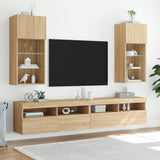 TV Cabinet with LED Lights Sonoma Oak 40.5x30x90 cm 837047