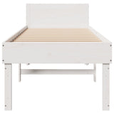 Bed Frame without Mattress White 75x190 cm Small Single Solid Wood Pine 855745
