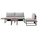 Garden Dining Set 3 pcs Light grey Steel 3335892